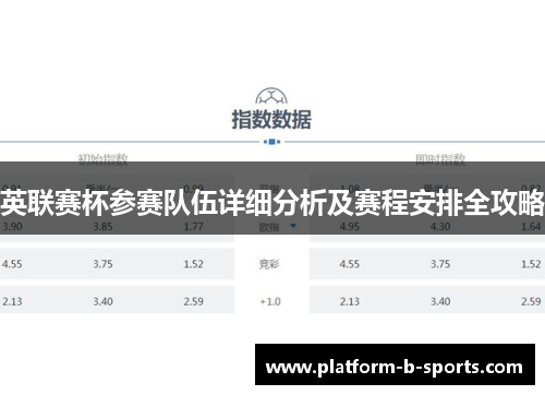 英联赛杯参赛队伍详细分析及赛程安排全攻略